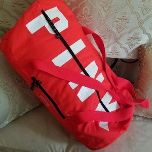 PINK gym bag travel bag red duffle